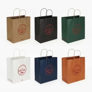 Custom Printed Luxury Kraft Paper Tote Bag with Twisted Handle for Retail Gift and Boutique Store