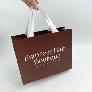 Custom Printed Matte Kraft Paper Gift Shopping Bags with Handles