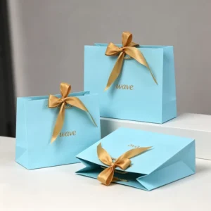 Custom Printed Paper Gift Bags with Logo for Shopping, Crafts and Jewelry Packaging