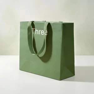 Custom Printed Paper Shopping Gift Bags with Handles and Logo
