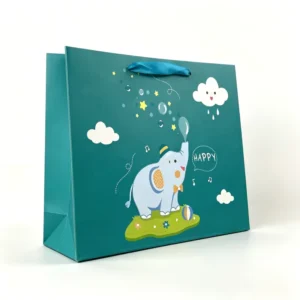 Custom Printed Premium Eco-Friendly Paper Bags with Ribbon Handles for Small Jewelry Gifts