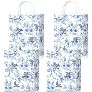 Custom Printed White Card Paper Tote Bags, Ready Stock, Gift and Shopping Packaging Bags
