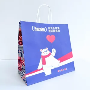 Custom Printed White Paper Gift Bag With Laminated Finish, Handle, and Recyclable Material