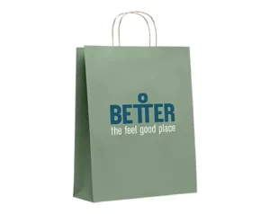 Custom Recyclable Brown Kraft Paper Shopping Bag with Handle and Custom Logo
