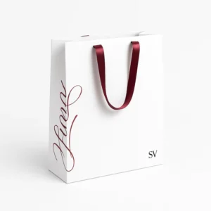 Custom Recyclable Kraft Paper Gift Bags with Rope Handles