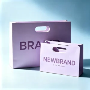 Custom Recycled Kraft Paper Takeaway Bags with Die-Cut Handles for Fast Food and Bakery Packaging