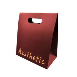 Custom Red Art Paper Retail Gift Packaging Bags with Recycled Materials