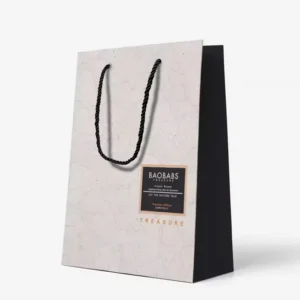 Custom Thick Laminated Art Paper Gift Bag with Ribbons for Clothing and Socks