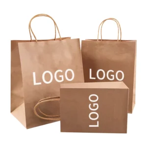 Customizable Eco-Friendly Kraft Paper Bags, Durable Reusable Shopping and Gift Packaging