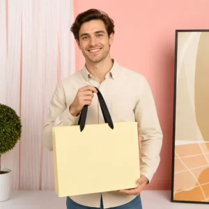 Customized Cardboard Paper Craft Tote Gift Bag with Printed Logo for Tea, Mooncake, Clothing, and Skin Care