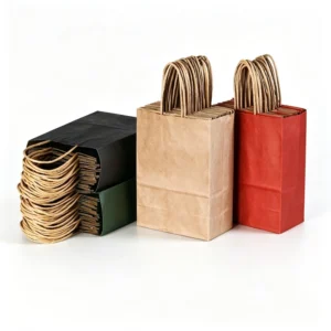 Customized Kraft Paper Gift Bags for Baking and Milk Tea Packaging