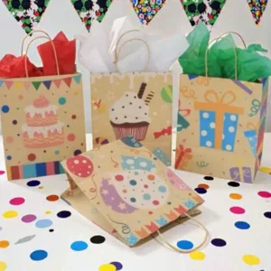 Customized Luxury Kraft Paper Santa Claus Style Packaging Bag for Christmas Festival New Year Party Durable Gift Wrapping