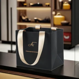 Customized Recyclable Square Paper Gift Bags with Handles