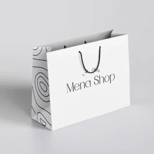Customized Ribbon Handle Boutique Shopping Packaging Black Paper Bags with Custom Logo