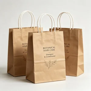 Disposable Custom Logo Biodegradable Shopping Bags with Cotton Rope Handles for Product Packaging