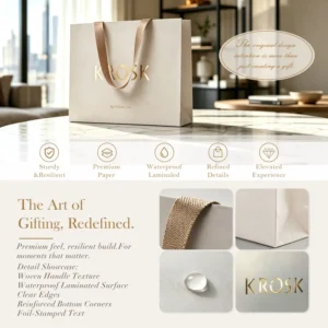 Durable Coated Paper Handheld Gift Bags for Clothing and Shoe Store Packaging with Bronzing Logo