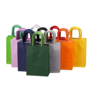 Eco-Friendly Brown Kraft Paper Food Takeout and Shopping Bags with Handles