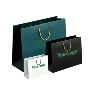 Eco-Friendly Paper Shopping Gift Bag with Thick Coated Art Paper, Custom Print Sizes