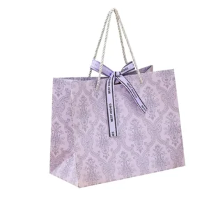 Eco-Friendly Portable White Paper Gift Bags, Rope Handle, Wedding Favors, Daily Use, Retail Packaging