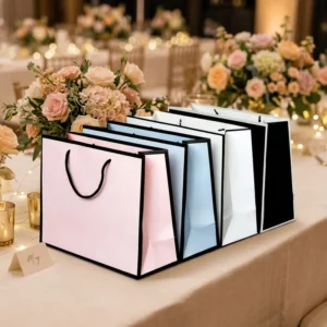 Eco-Friendly Recyclable Kraft Paper Shopping Bags with Twisted Handles, Self-Folding Design, Digital/Offset Printing