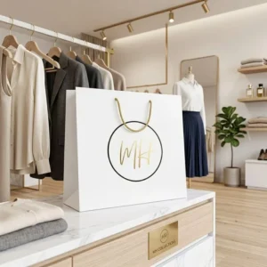 Eco-Friendly Reusable Matt Laminated Carrier Bags, 210gsm Art Paper Totes for Clothing Stores