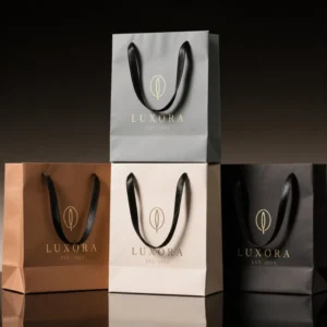 Eco-Friendly White Cardboard Paper Shopping Bag with Custom Logo and High-Gloss Lamination