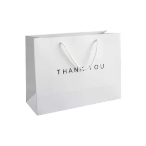 Eco-Friendly White Coated Paper Bags With Customizable Logo For Holiday Gift Packaging