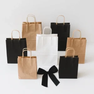 Eco Reusable Extra-Large Kraft Paper Takeaway Bag with Twisted Handles and Custom Logo