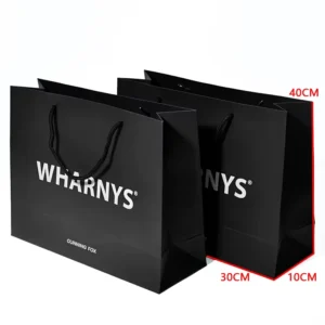 Factory Black Paperboard Custom Printed Shopping Gift Bag