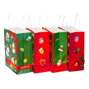Factory China Texture Christmas Gift Packaging Paper Bag Branded Custom Printed Handmade Paper Gift Bags Customised Manufactures