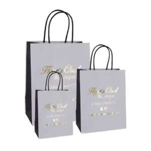 Factory Customized Kraft Paper Shopping and Gift Bags with Personal Logo