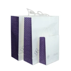 Factory Direct Custom Logo Printed Kraft Retail Shopping Bags with Reinforced Handles for Boutiques and Events