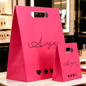 Factory Direct Supply Custom Printed Paper Bags With Die-Cut Handles For Cosmetics, Perfume, and Lipstick