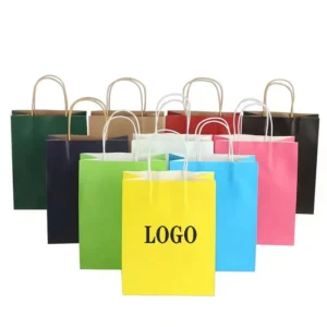 Factory Multipurpose Kraft Paper Gift Bags, 15 x 8 x 21 cm, Candy Colors, Twist Paper Handles