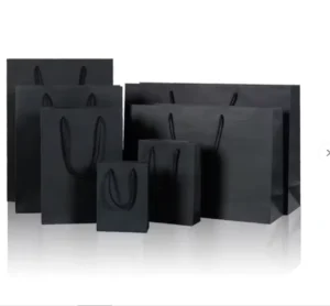 Factory Supply Recyclable Kraft Paper Gift Bag with Ribbon for Clothing, Shoes, Socks, and Fur, Customizable Size
