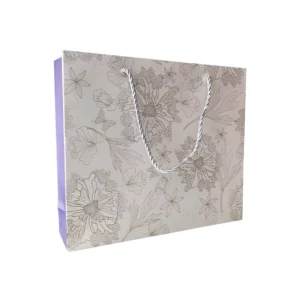 Floral Gift Paper Bags with Rope Handles for Weddings Birthdays and Special Occasions
