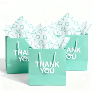 GB09 Luxury Elegant Mint Green Paper Bag Welcome Bags Wedding Party Bridesmaid Gift Bags Guest Favor