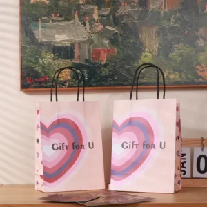 Gift Bags for Candy and Cookies Portable Rainbow Paper Shopping Bags for Holiday Party Birthday