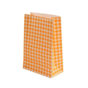 Korean Style Plaid Kraft Paper Gift Packaging Bags for Small Gifts and Storage