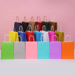 Kraft Paper Birthday Party Handbag Gift Bag for Candy Packaging