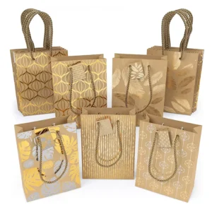 Kraft Paper Gift Bags with Logo for Birthday and Event Favors