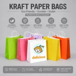 Kraft Paper Party Favor Bags with Twisted Handles for Kids’ Birthday Candy Packaging