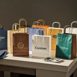 Kraft Paper Shopping Gift Bag with Screen Printing, Recyclable