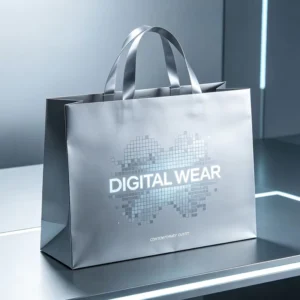 Laminated Recycled Paper Tote Bags with Custom Color Printing for Clothing and Jewelry