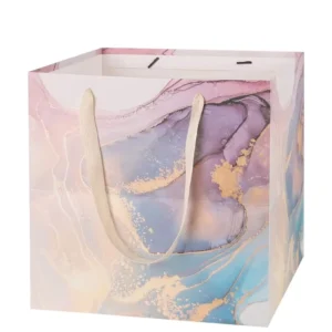 Large Gift Bag Square Reusable Gift Bags Large White Card Paper Bag Eco Friendly Durable Gift Bag Sturdy Thick Paper