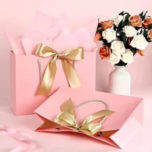 Large Paper Gift Bags with Handles in Various Colors for Birthday and Mother’s Day