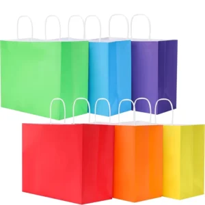 Large Reusable Kraft Paper Gift Bags with Large Capacity for Shopping and Parties