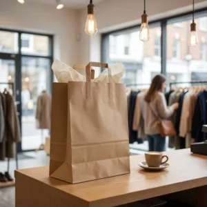 Leading Factory Custom Paper Bag Biodegradable Eco Friendly Kraft Paper Food Bag for Shop with Handle Paper Kraft Bag