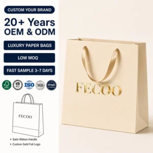Luxury Black Paper Shopping Bags With Rope Handles for High End Fashion Boutique and Luxury Brand Packaging Custom LOGO
