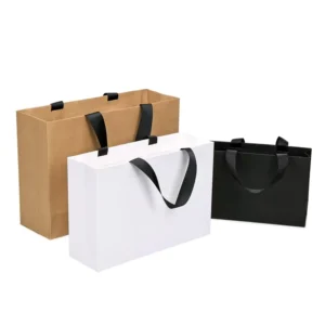 Luxury Kraft Paper Bag with Handle Recyclable Offset Printed for Business Gift Use